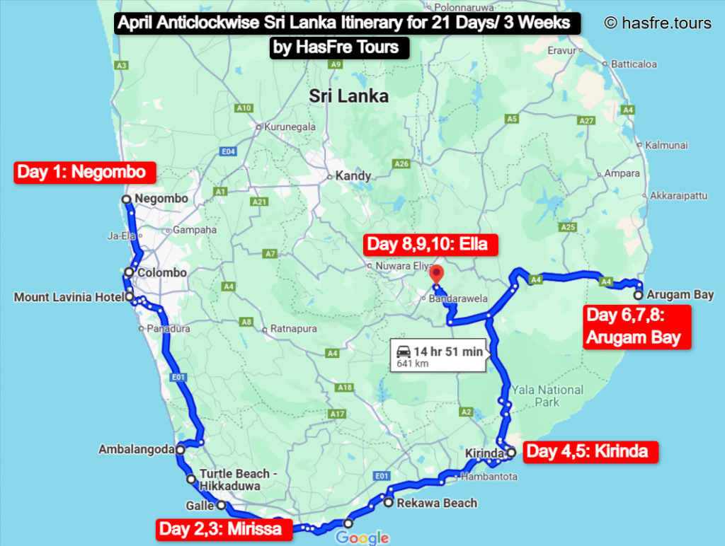 3 weeks anti-clockwise round tour route plan by HasFre Tours