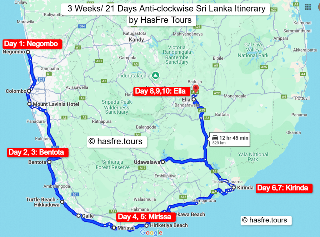 3 weeks anti-clockwise round tour route plan by HasFre Tours